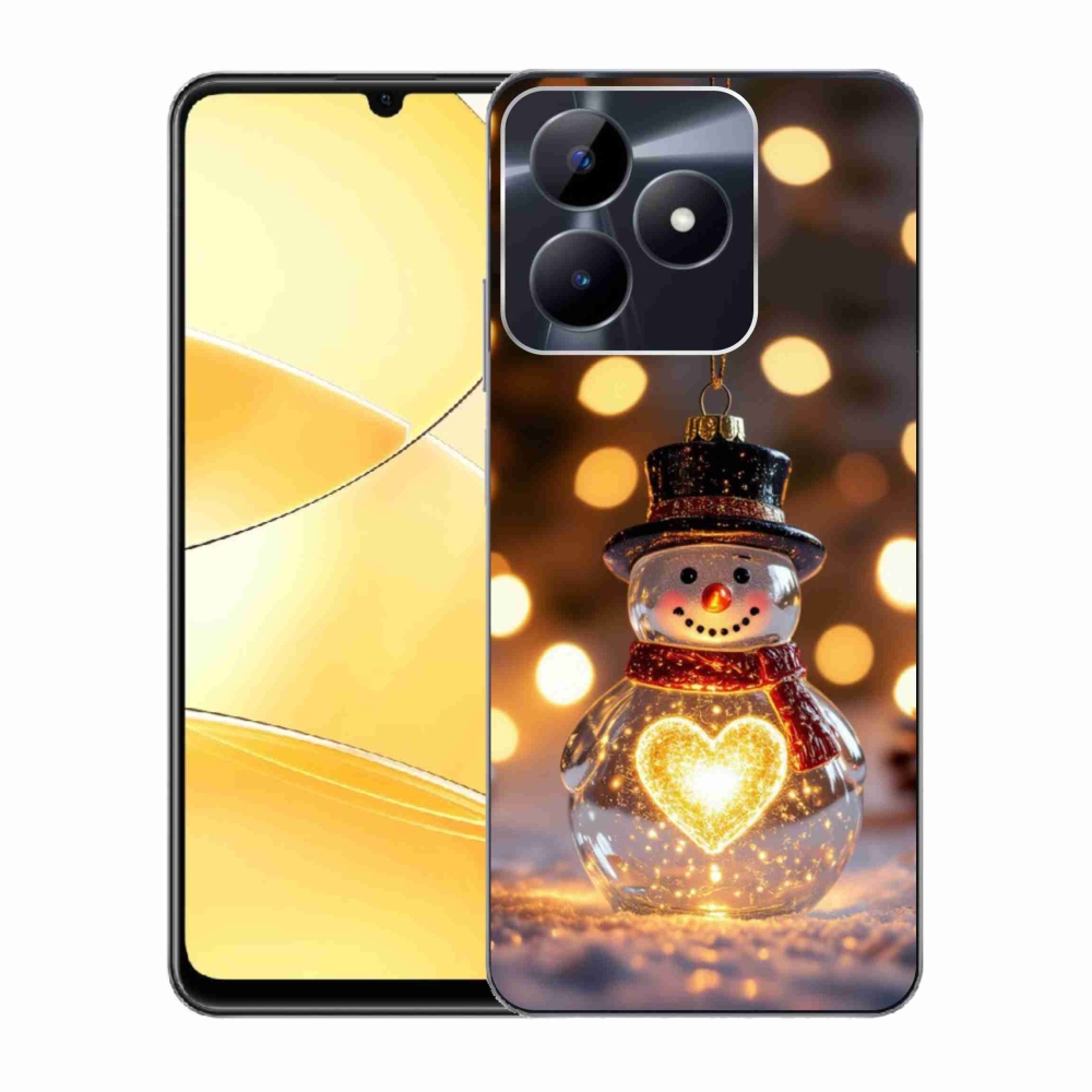 Gelový kryt mmCase na Realme C51/C53 - svítící vánoční sněhulák