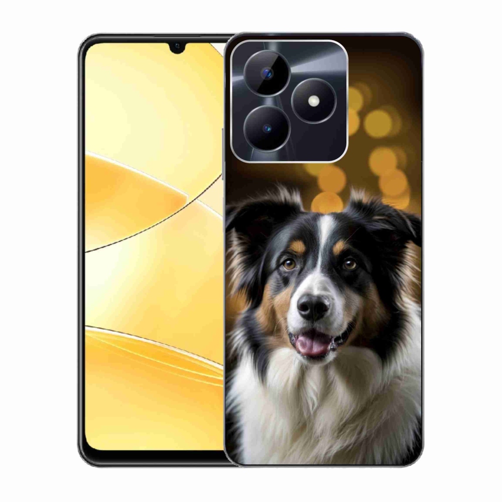 Gelový kryt mmCase na Realme C51/C53 - usměvavý australský ovčák