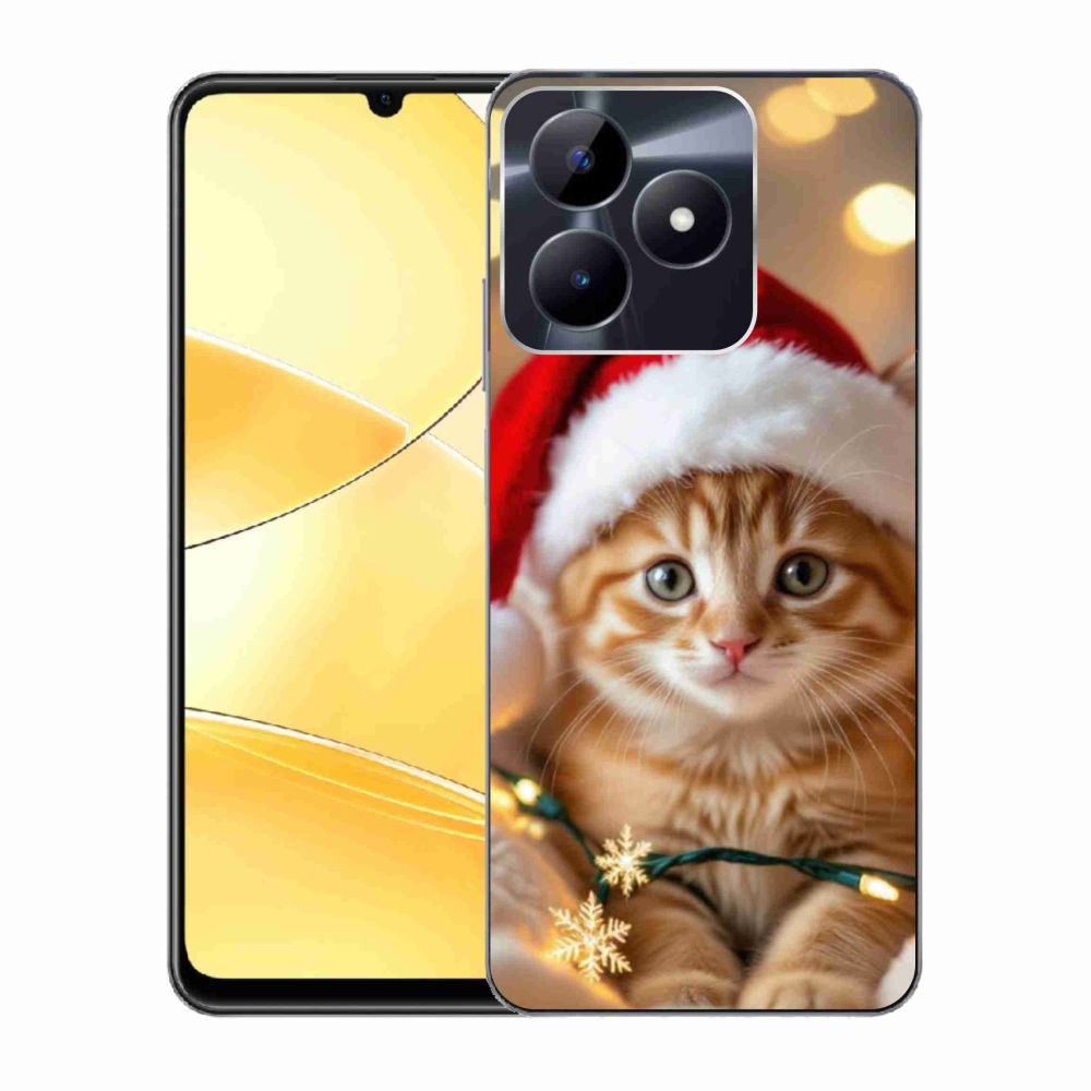 Gelový kryt mmCase na Realme C51/C53 - vánoční kotě