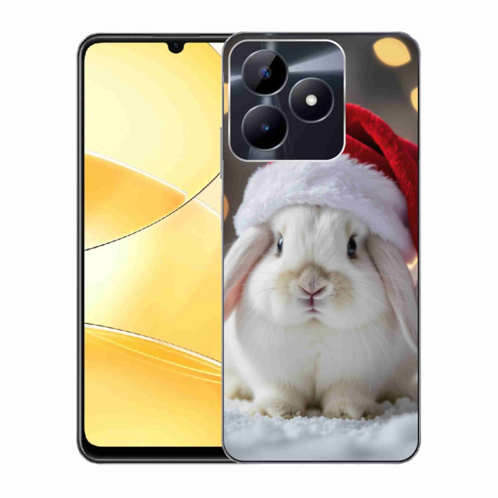 Gelový kryt mmCase na Realme C51/C53 - vánoční králík