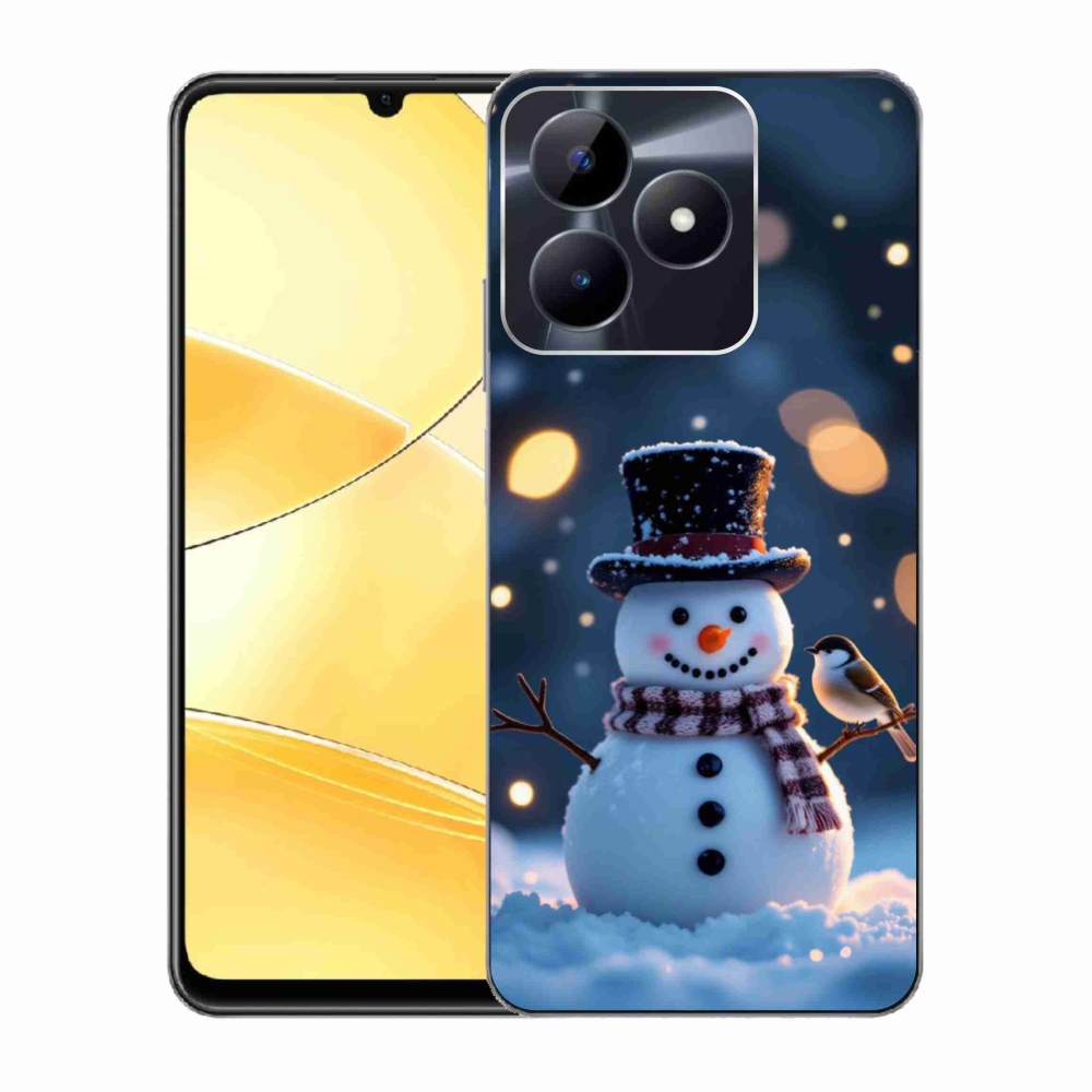 Gelový kryt mmCase na Realme C51/C53 - vánoční sněhulák