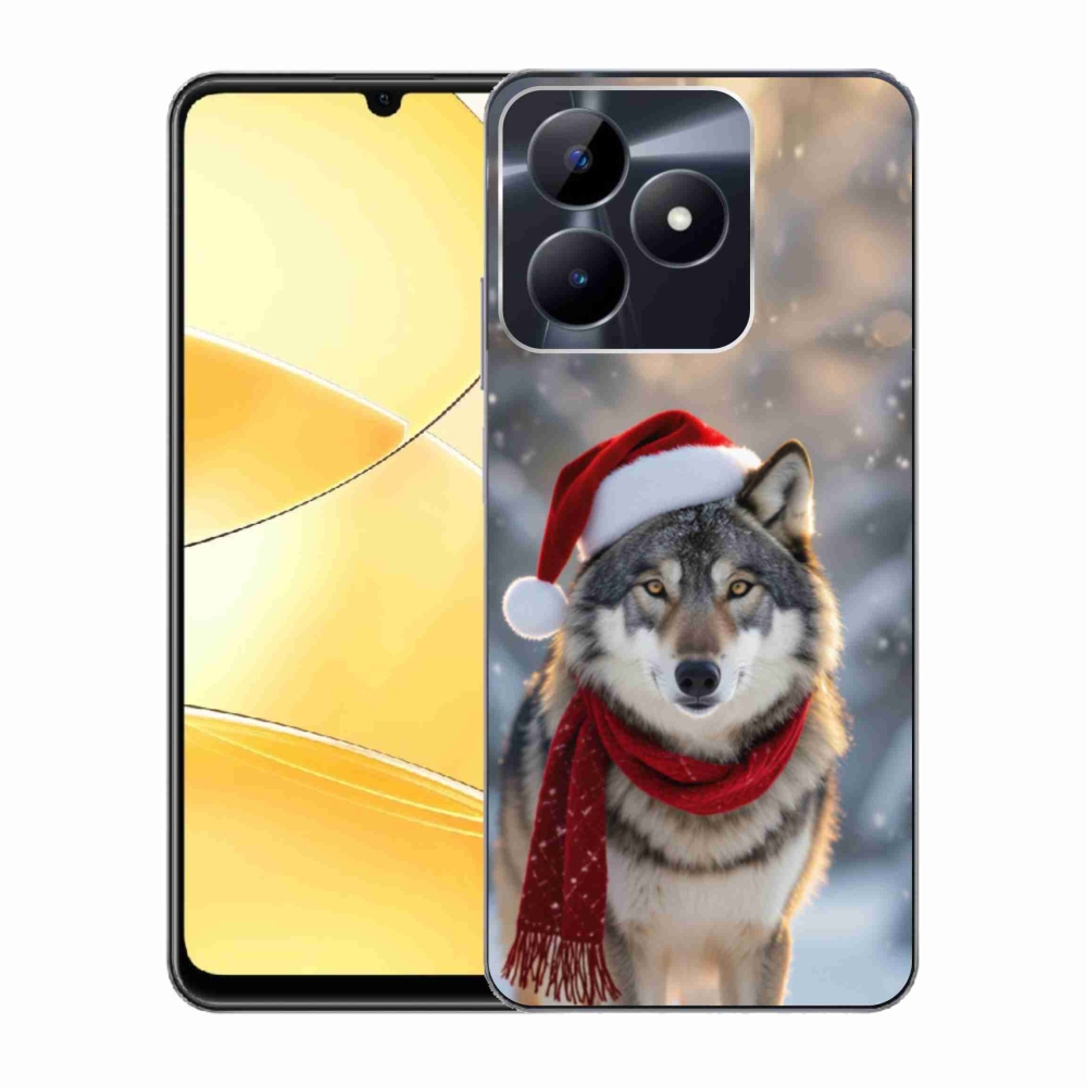 Gelový kryt mmCase na Realme C51/C53 - vánoční vlk