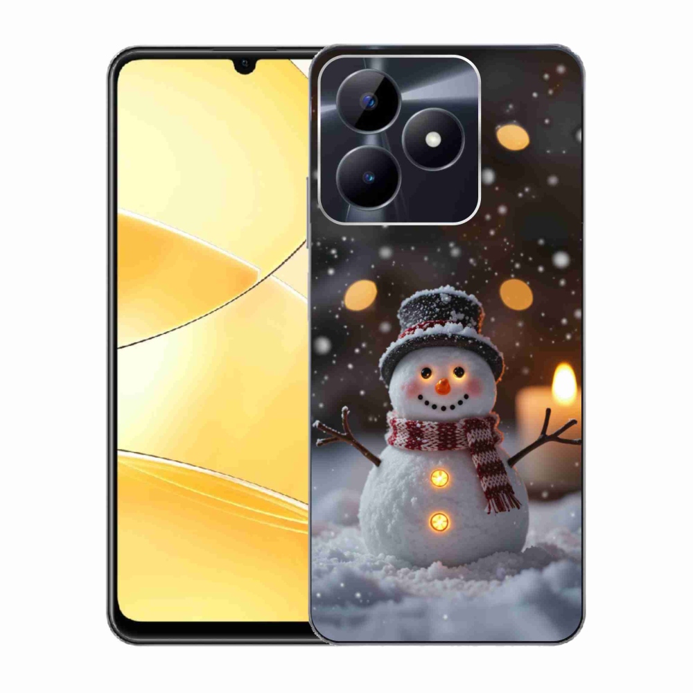 Gelový kryt mmCase na Realme C51/C53 - veselý sněhulák