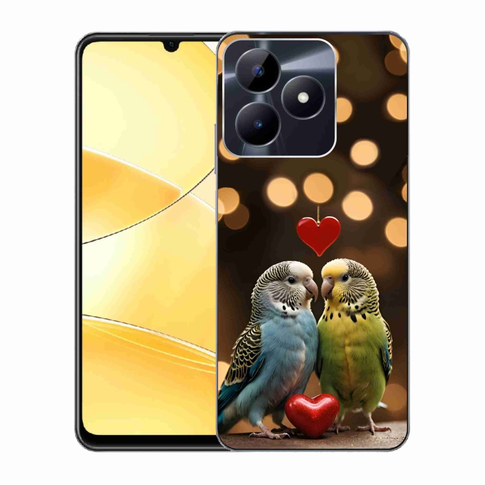 Gelový kryt mmCase na Realme C51/C53 - zamilovaní papoušci