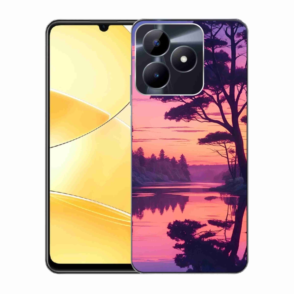 Gelový kryt mmCase na Realme C51/C53 - západ slunce nad jezerem
