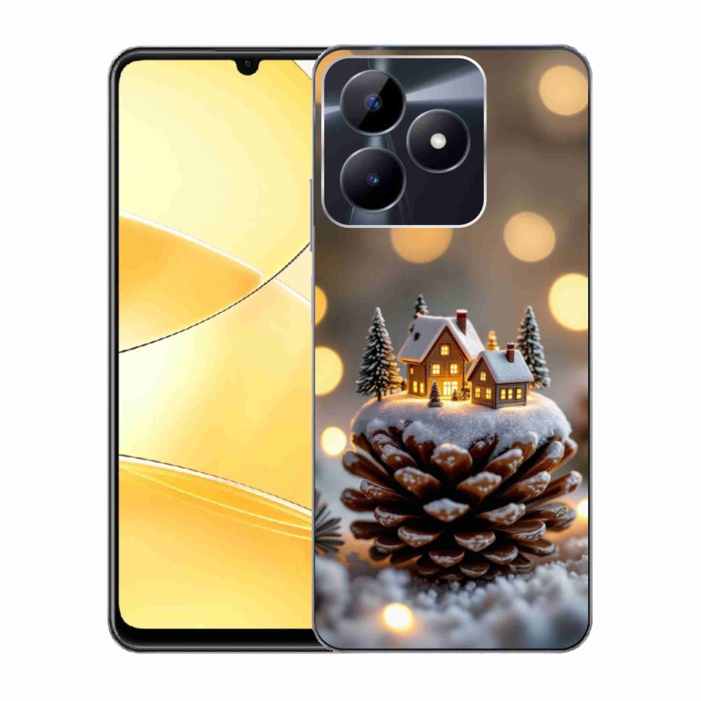 Gelový kryt mmCase na Realme C51/C53 - zimní vesnička