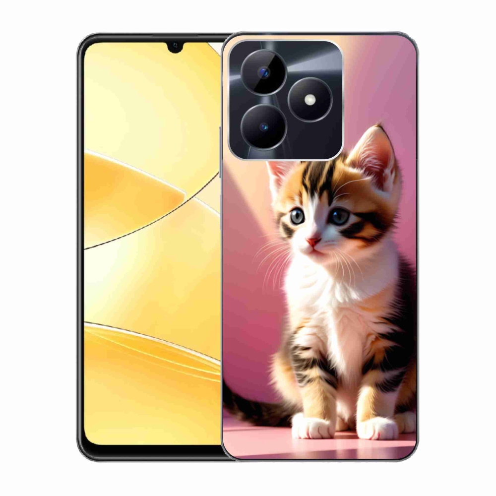 Gelový kryt mmCase na Realme C51/C53 - zvědavé kotě 2