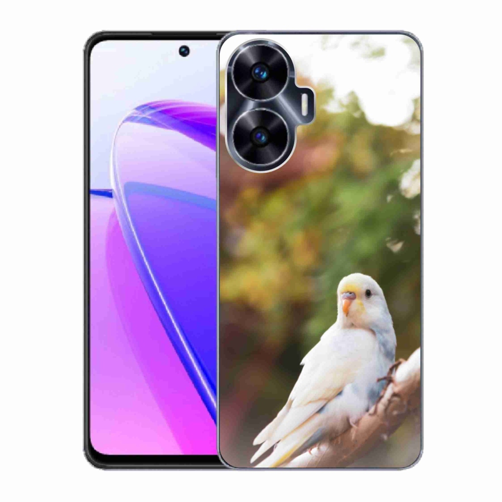 Gelový kryt mmCase na Realme C55 - andulka bílá
