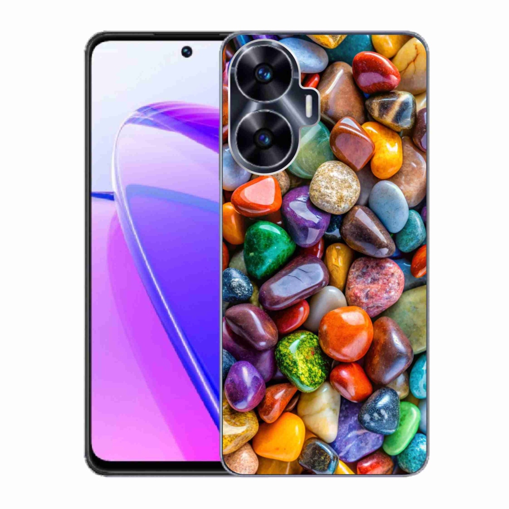 Gelový kryt mmCase na Realme C55 - barevné kamínky