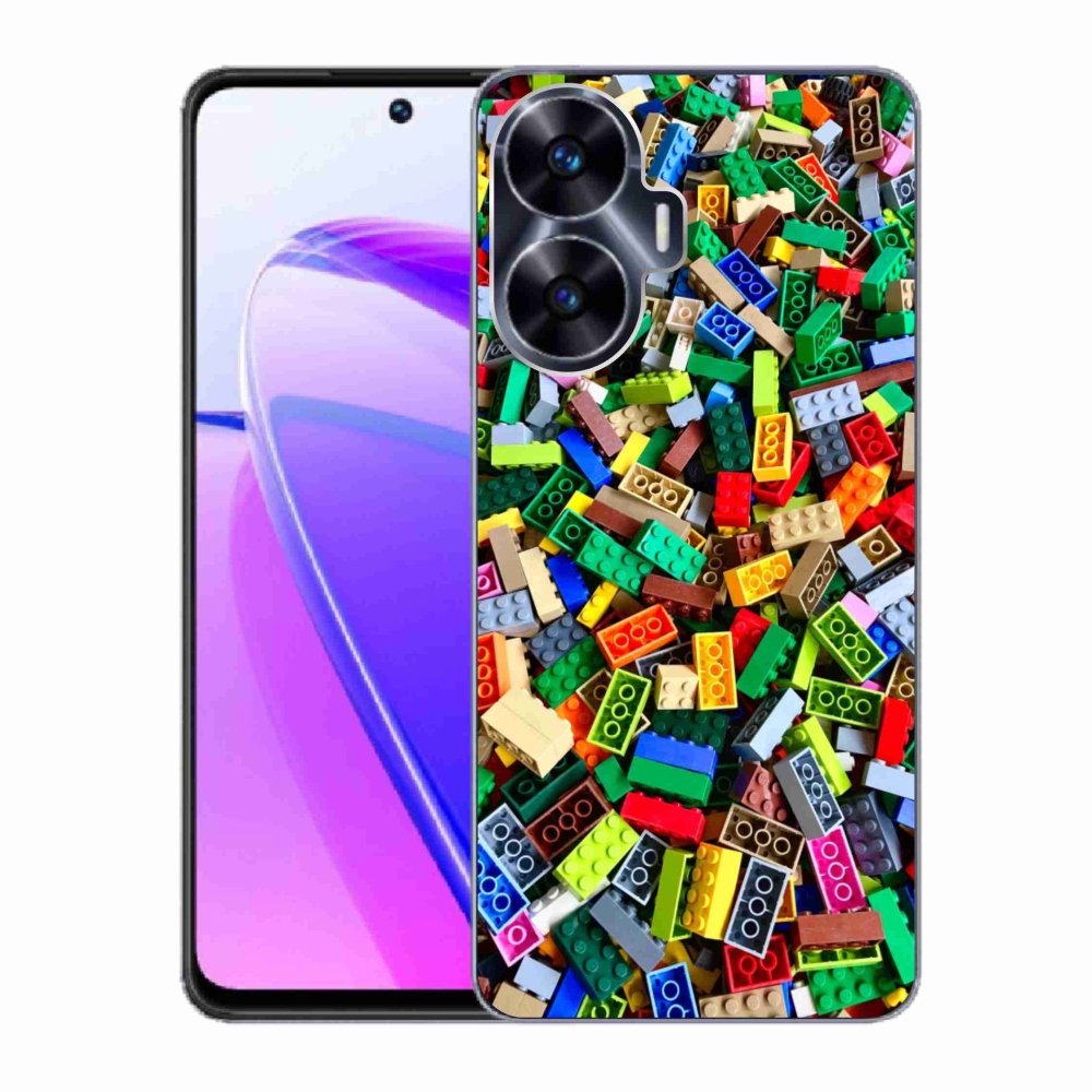 Gelový kryt mmCase na Realme C55 - barevné stavební kostky