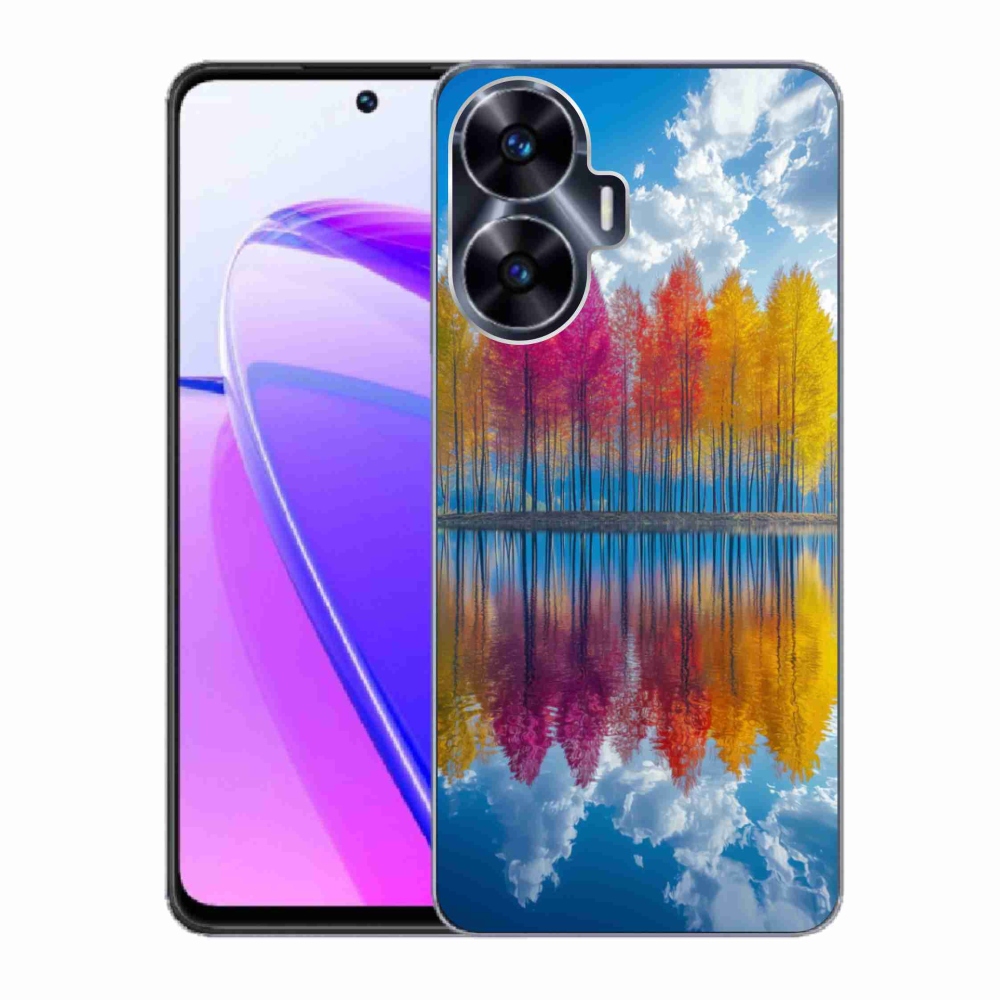 Gelový kryt mmCase na Realme C55 - barevné stromy