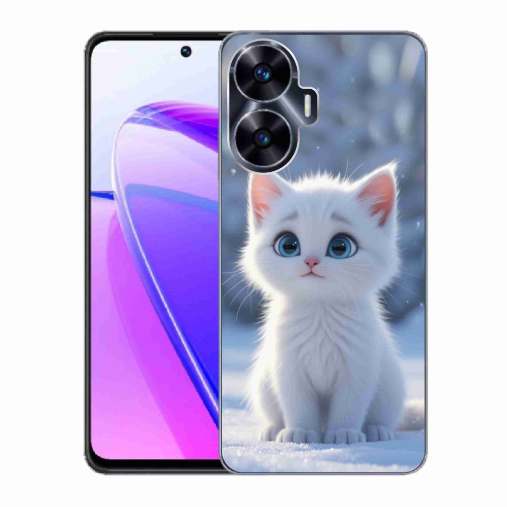 Gelový kryt mmCase na Realme C55 - bílé kotě 3