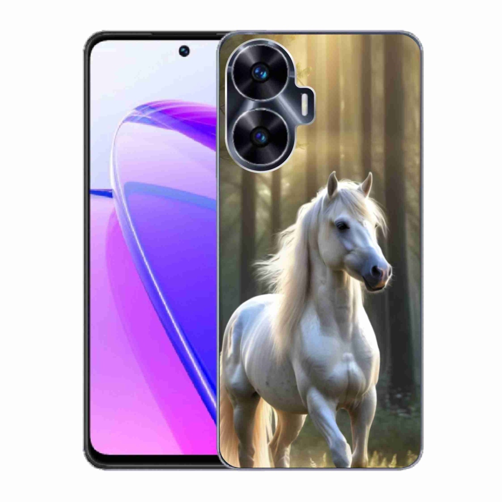 Gelový kryt mmCase na Realme C55 - bílý kůň 3