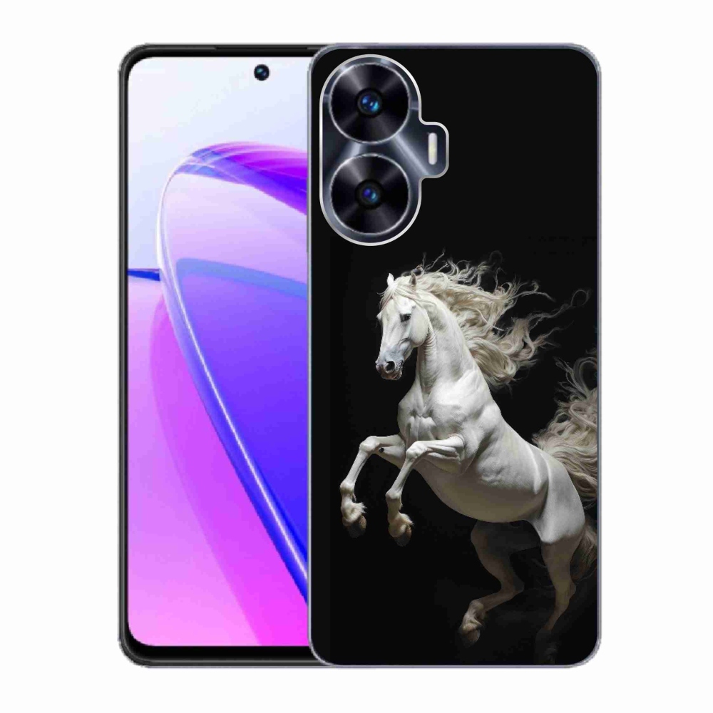 Gelový kryt mmCase na Realme C55 - bílý kůň 4