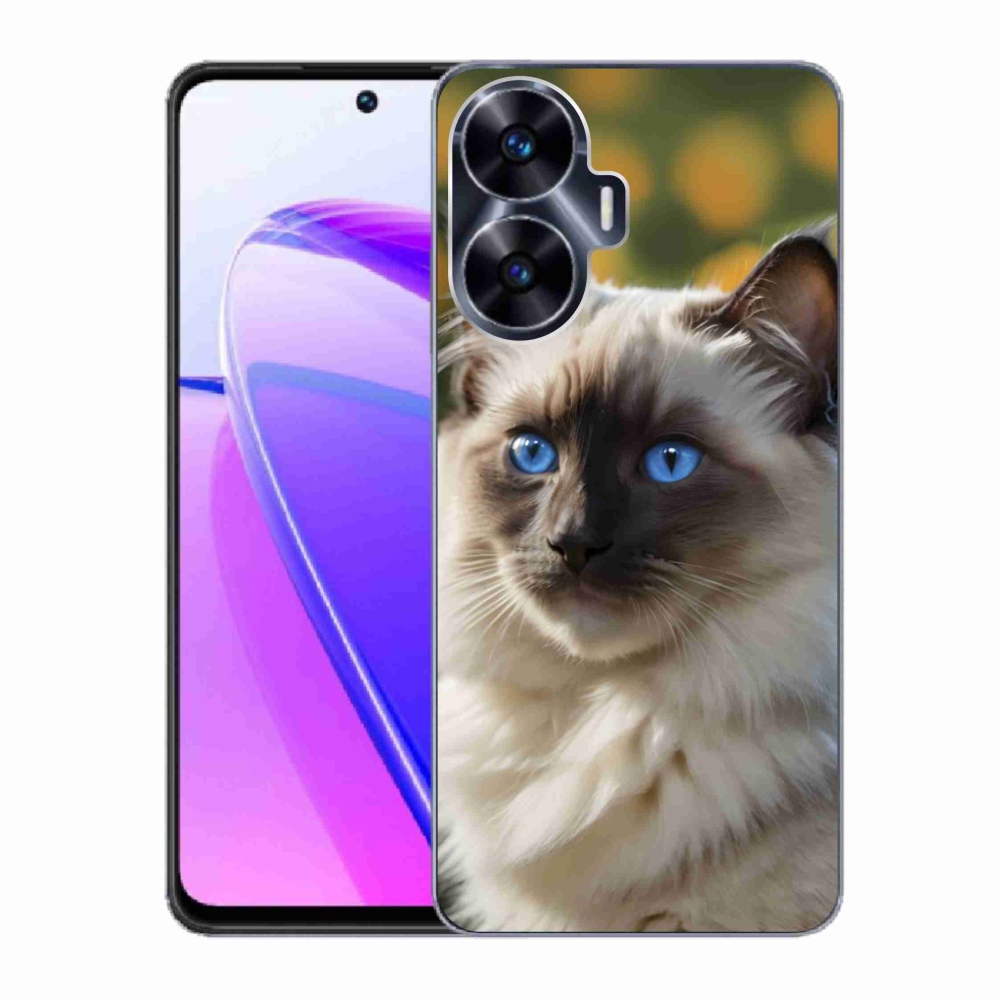 Gelový kryt mmCase na Realme C55 - bílý ragdoll