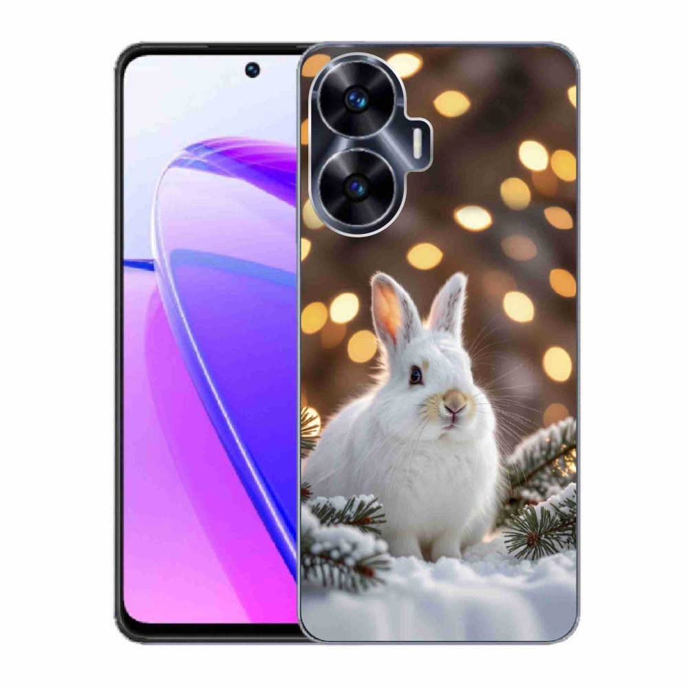 Gelový kryt mmCase na Realme C55 - bílý zajíc