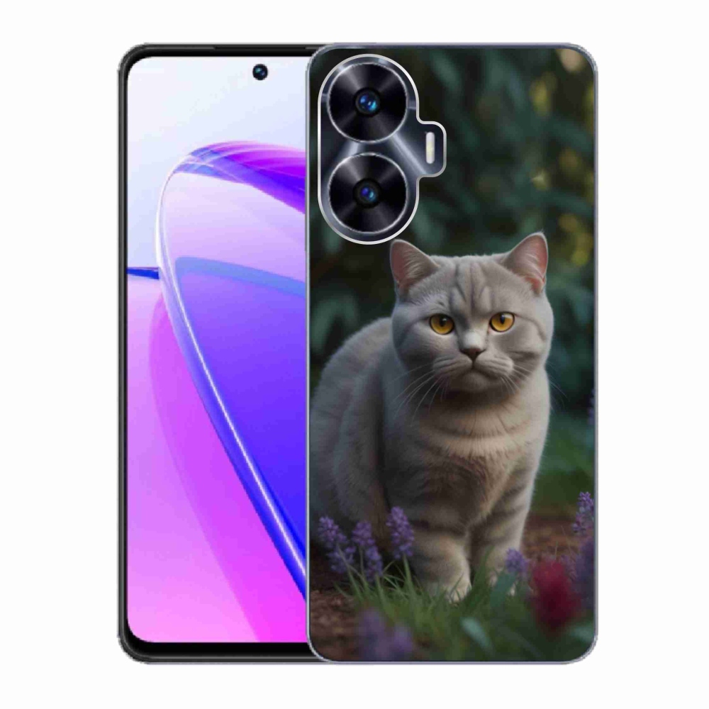 Gelový kryt mmCase na Realme C55 - britská kočka