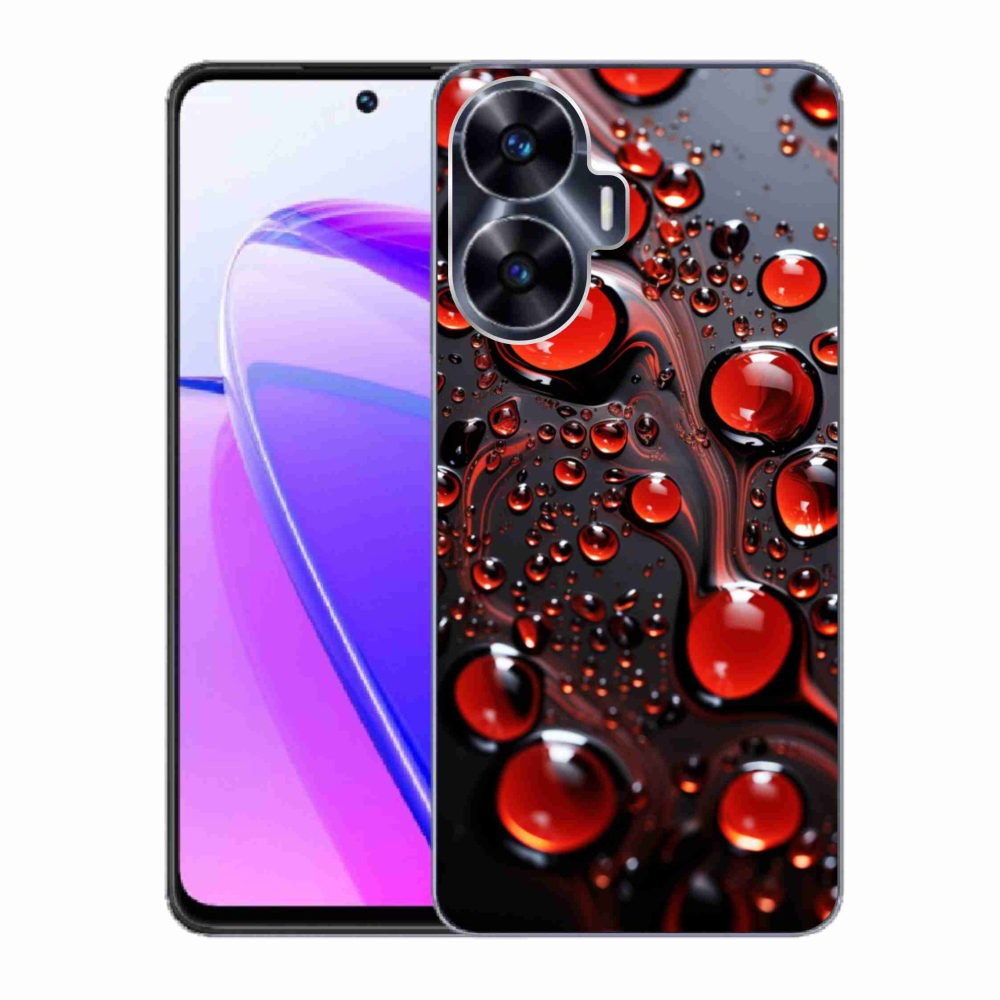 Gelový kryt mmCase na Realme C55 - červené kapky 2