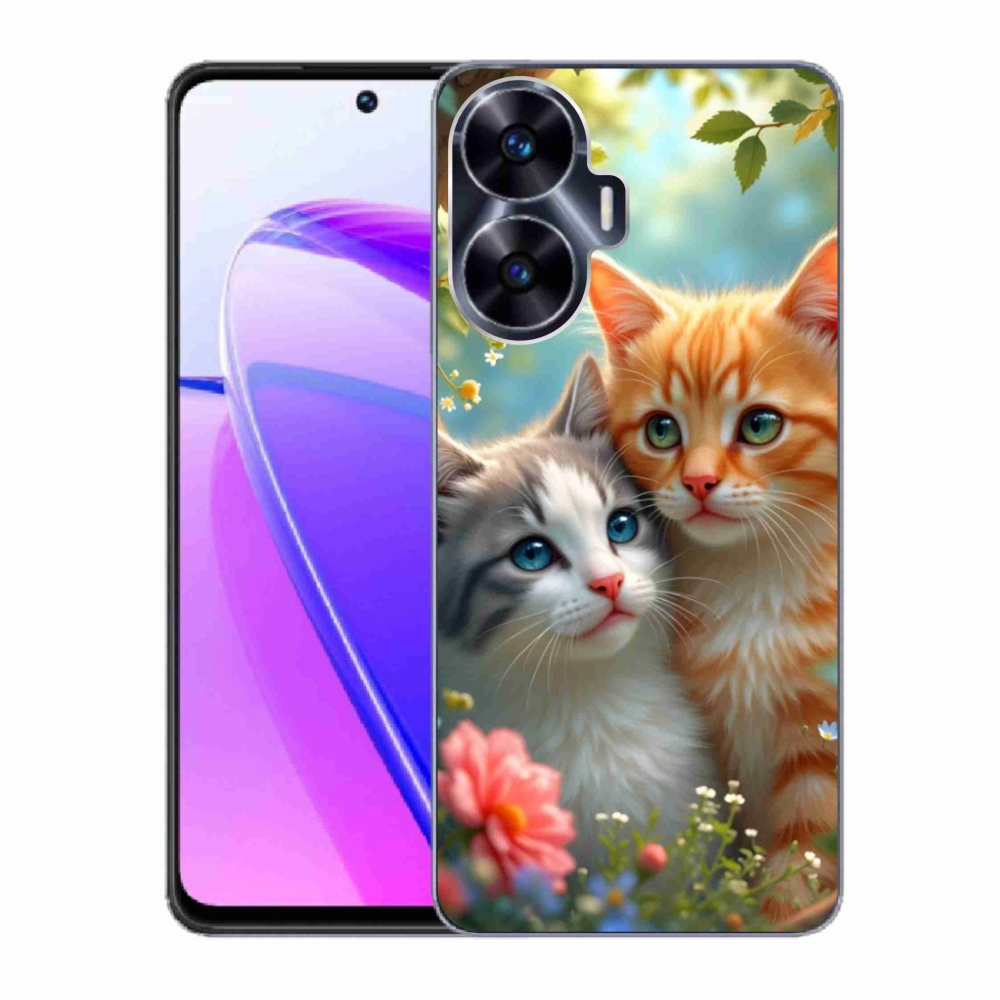 Gelový kryt mmCase na Realme C55 - kočičí láska 2