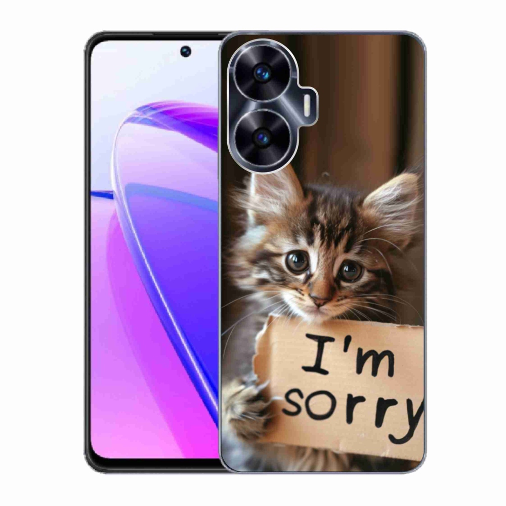 Gelový kryt mmCase na Realme C55 - kočíčí omluva