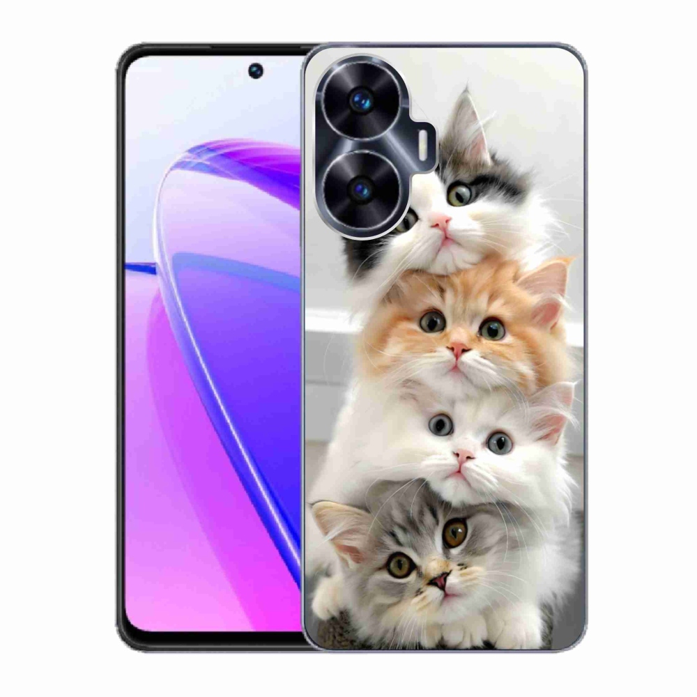 Gelový kryt mmCase na Realme C55 - kočičí parta