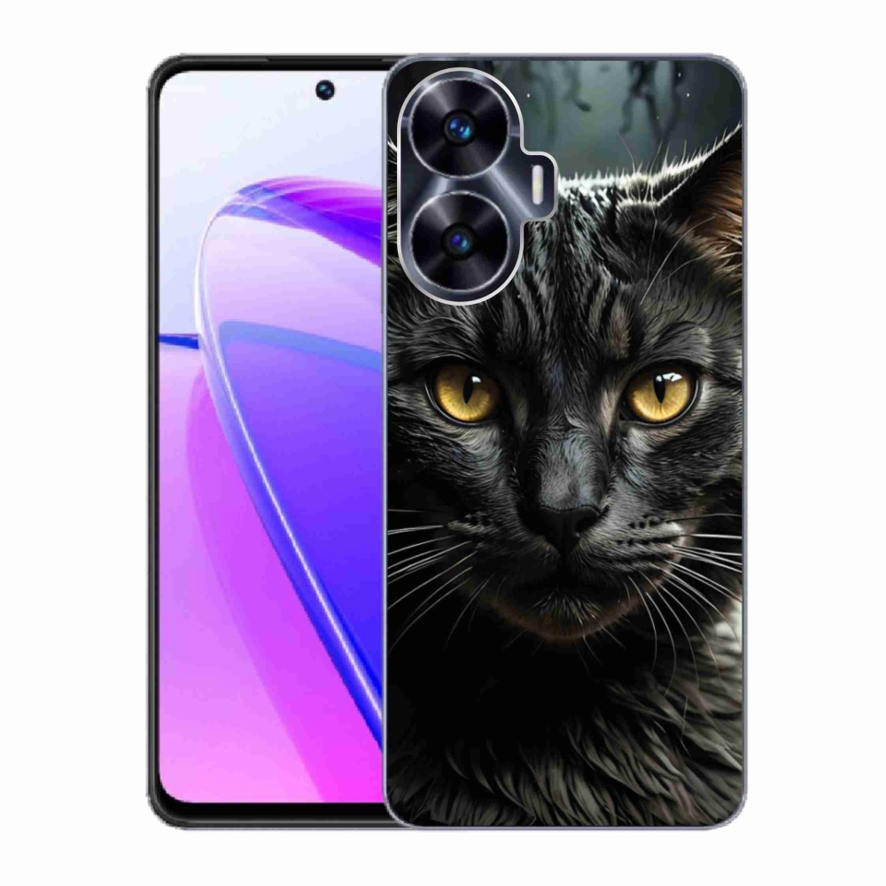 Gelový kryt mmCase na Realme C55 - kočičí pohled 3