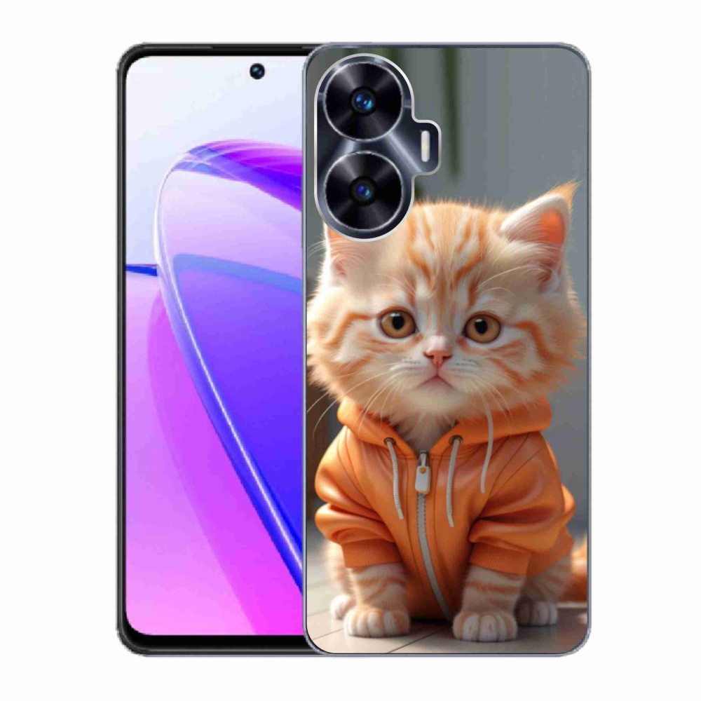 Gelový kryt mmCase na Realme C55 - kotě v mikině