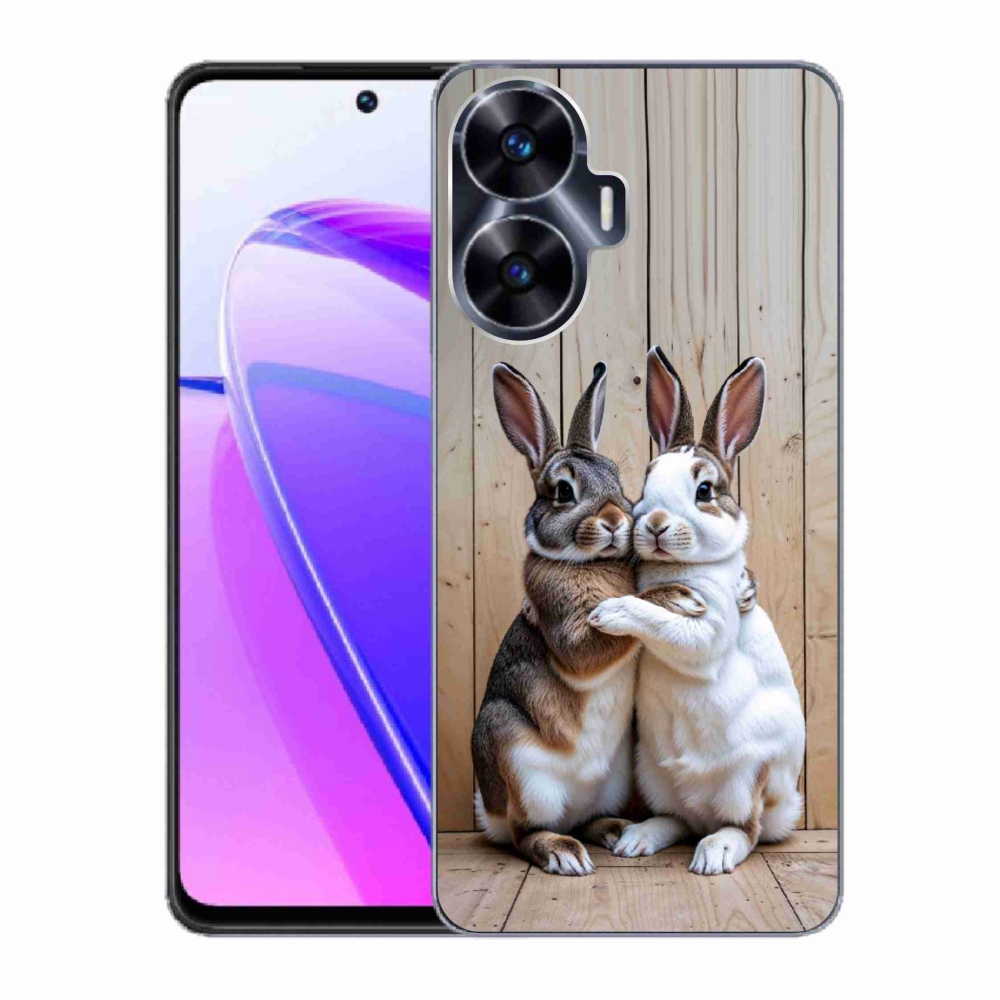 Gelový kryt mmCase na Realme C55 - králičí pár