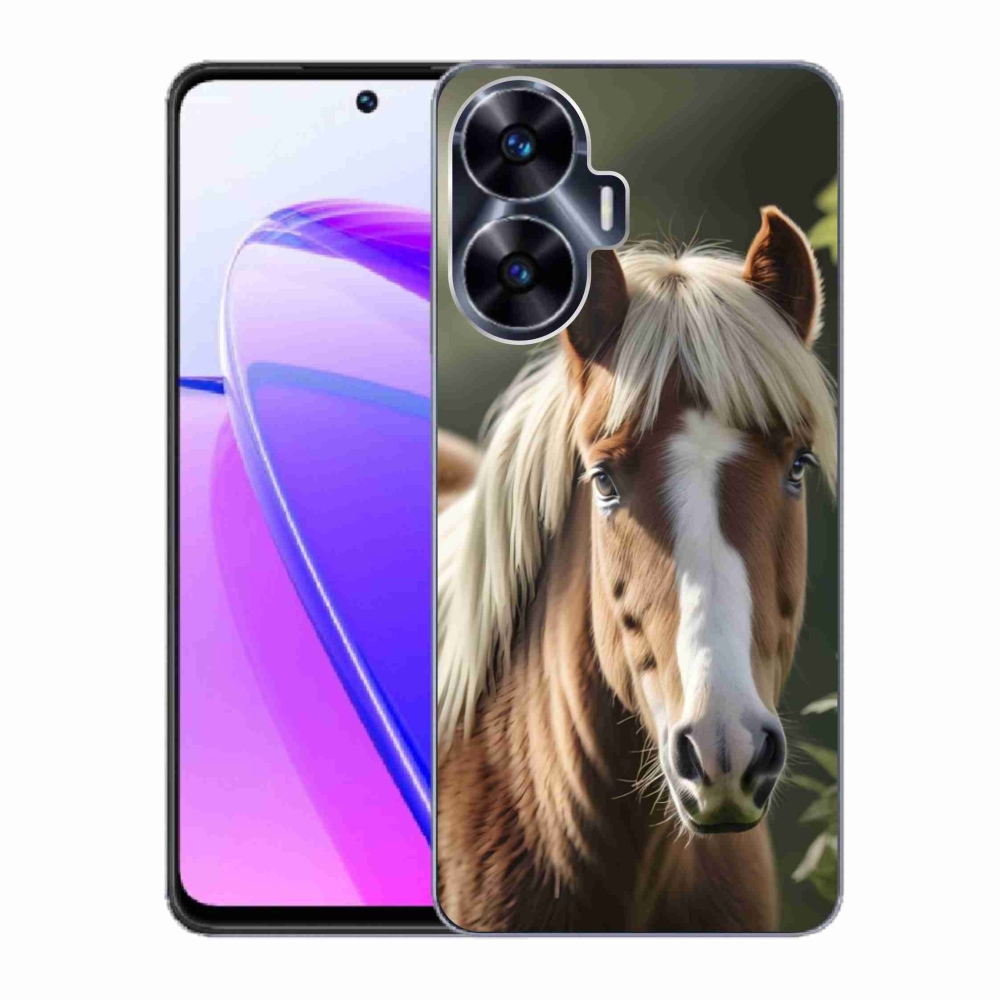 Gelový kryt mmCase na Realme C55 - kůň se světlou hřívou
