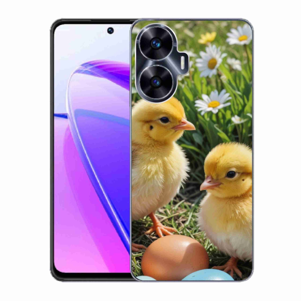 Gelový kryt mmCase na Realme C55 - kuřátka
