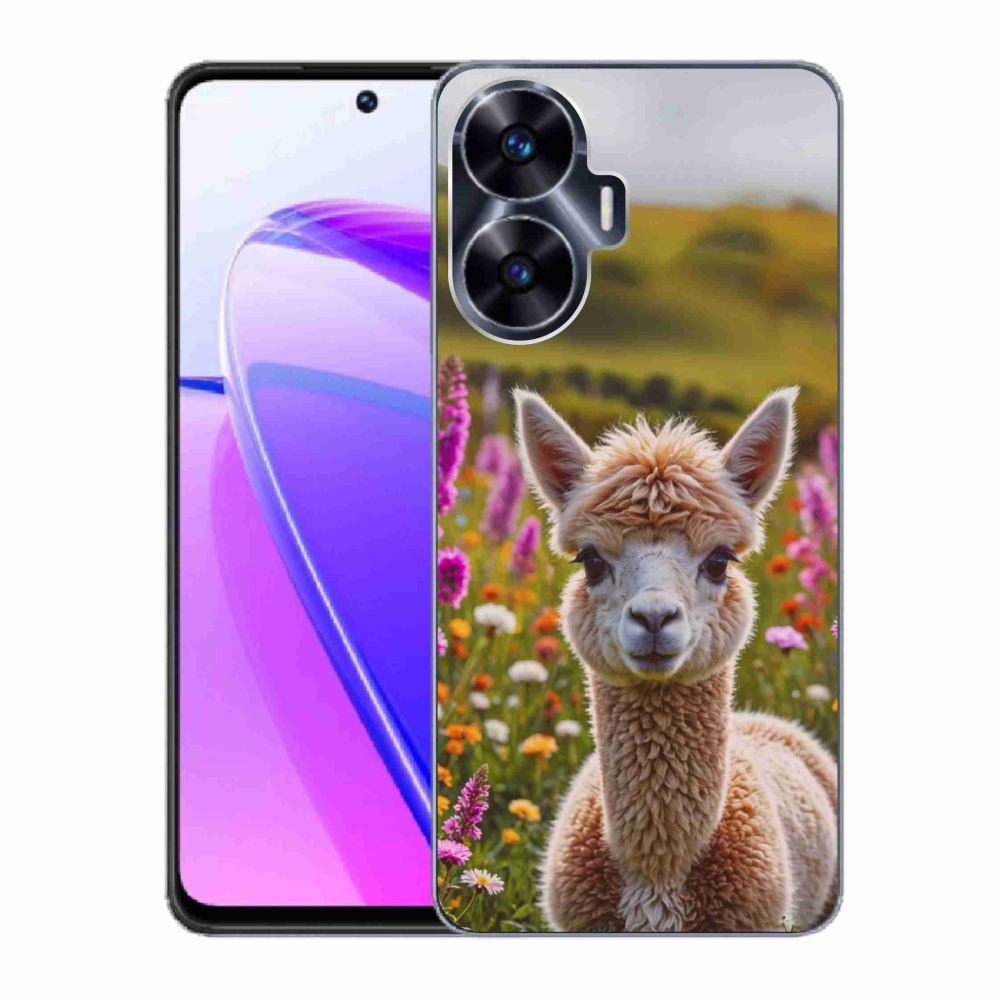 Gelový kryt mmCase na Realme C55 - lama na louce