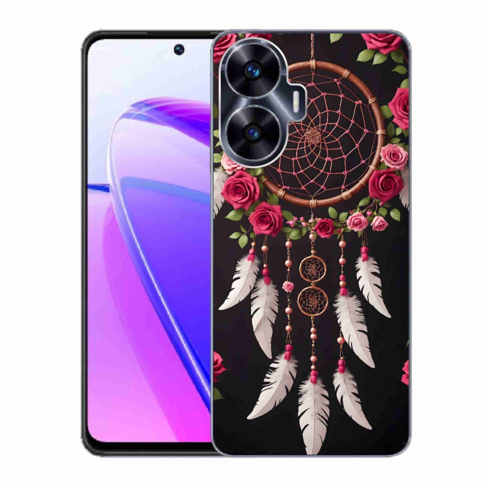 Gelový kryt mmCase na Realme C55 - lapač snů s růžemi