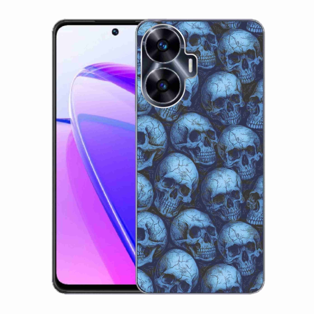Gelový kryt mmCase na Realme C55 - lebky