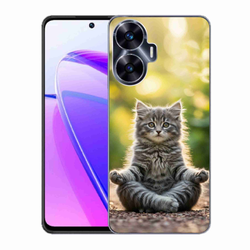 Gelový kryt mmCase na Realme C55 - meditující kotě