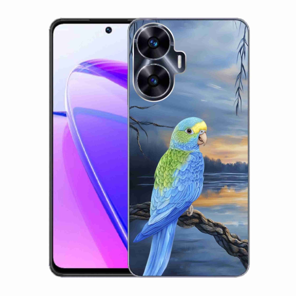 Gelový kryt mmCase na Realme C55 - modrý papoušek