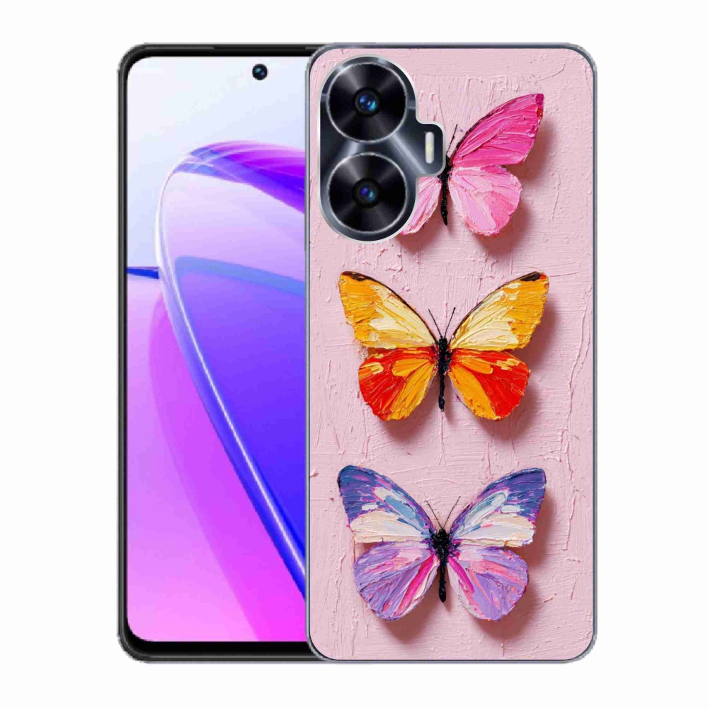 Gelový kryt mmCase na Realme C55 - motýlí trojice