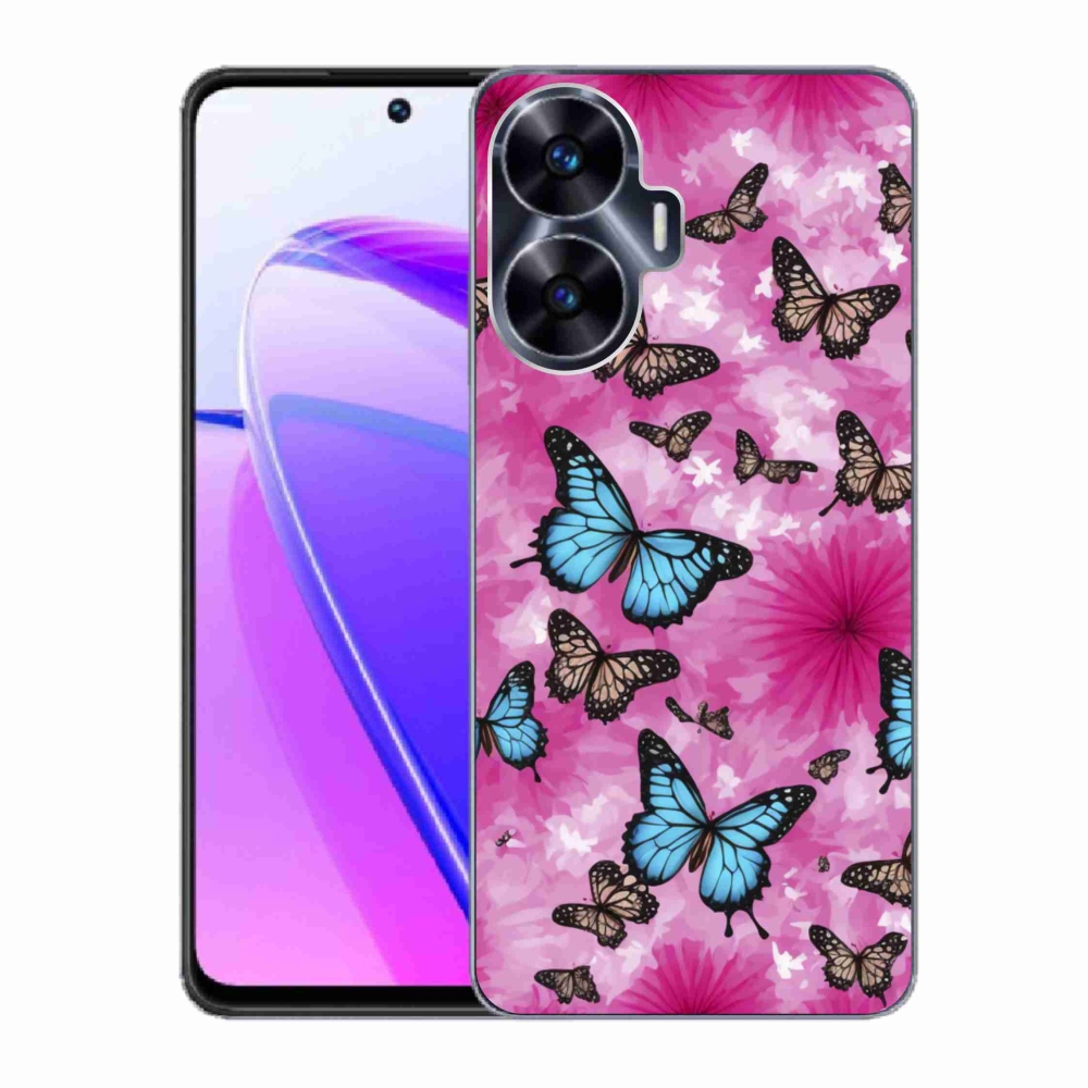 Gelový kryt mmCase na Realme C55 - motýlí zahrada