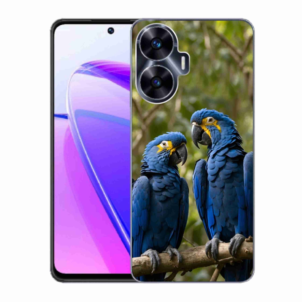 Gelový kryt mmCase na Realme C55 - papouščí duo
