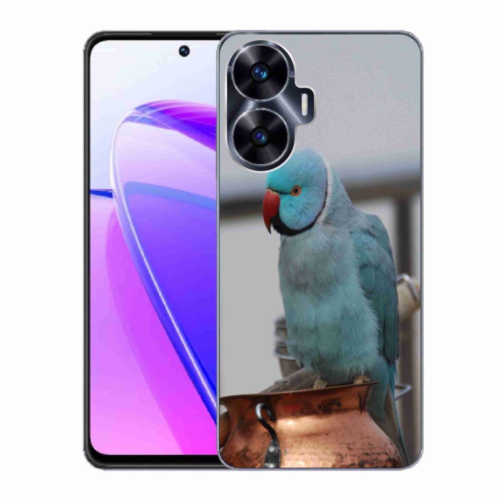 Gelový kryt mmCase na Realme C55 - papoušek alexandr modrý