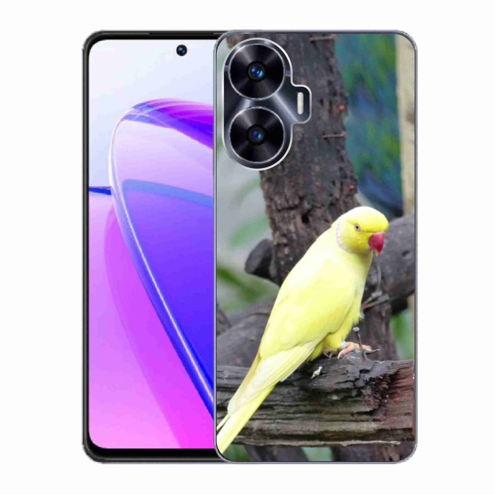 Gelový kryt mmCase na Realme C55 - papoušek alexandr žlutý