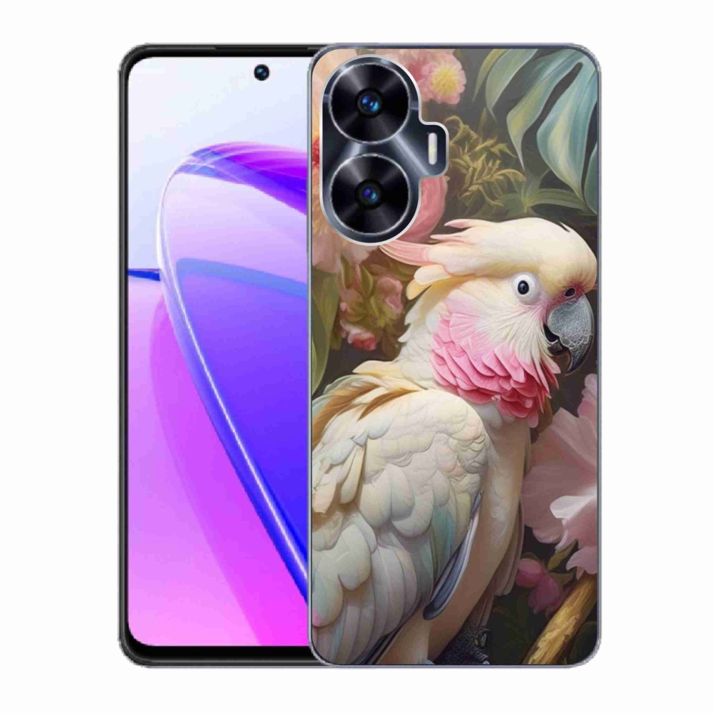 Gelový kryt mmCase na Realme C55 - papoušek kakadu růžový 2