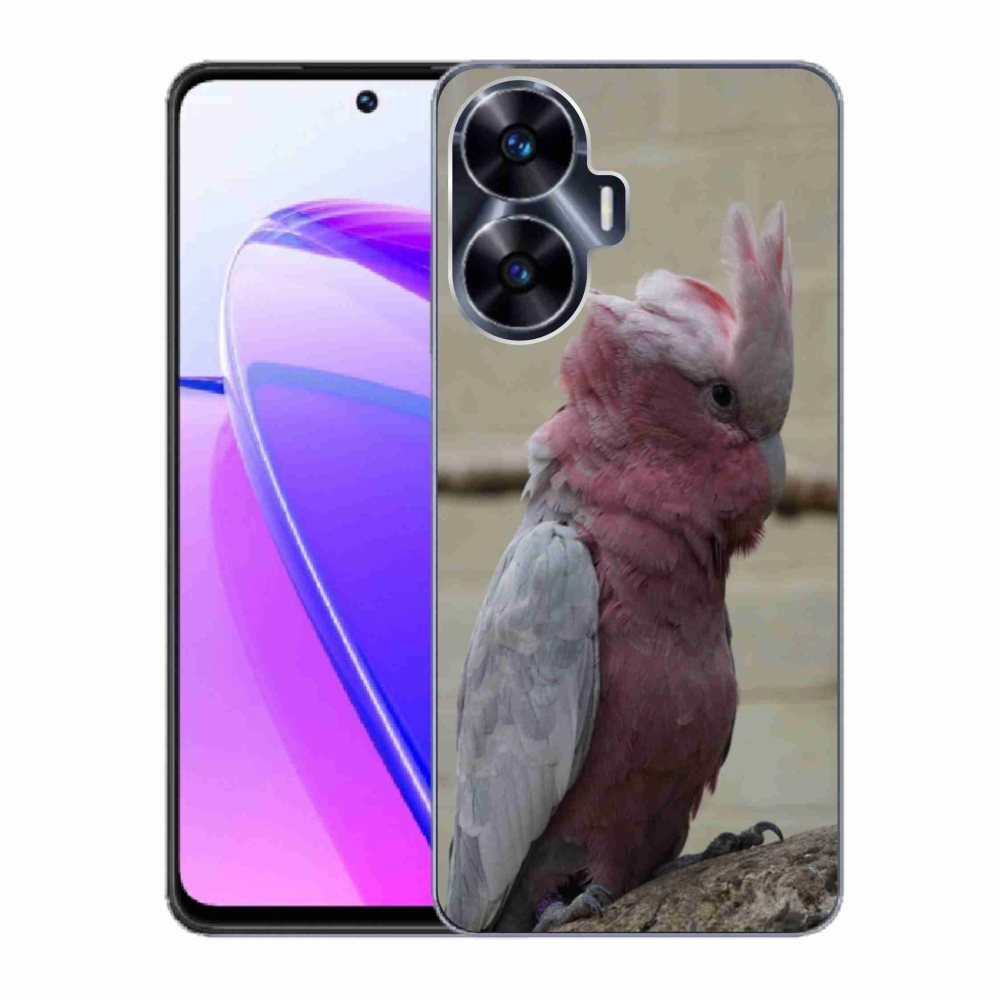 Gelový kryt mmCase na Realme C55 - papoušek kakadu růžový