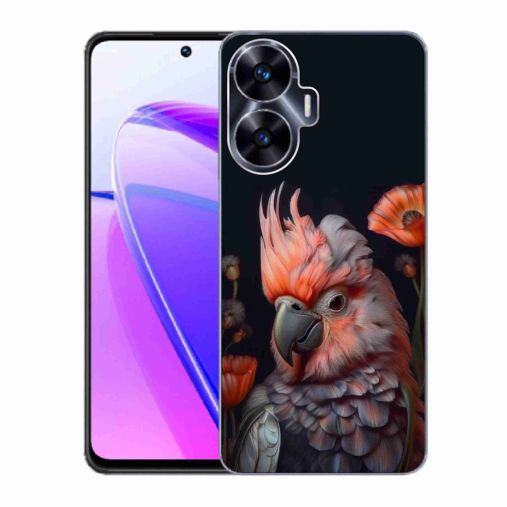 Gelový kryt mmCase na Realme C55 - papoušek kakadu v barvách