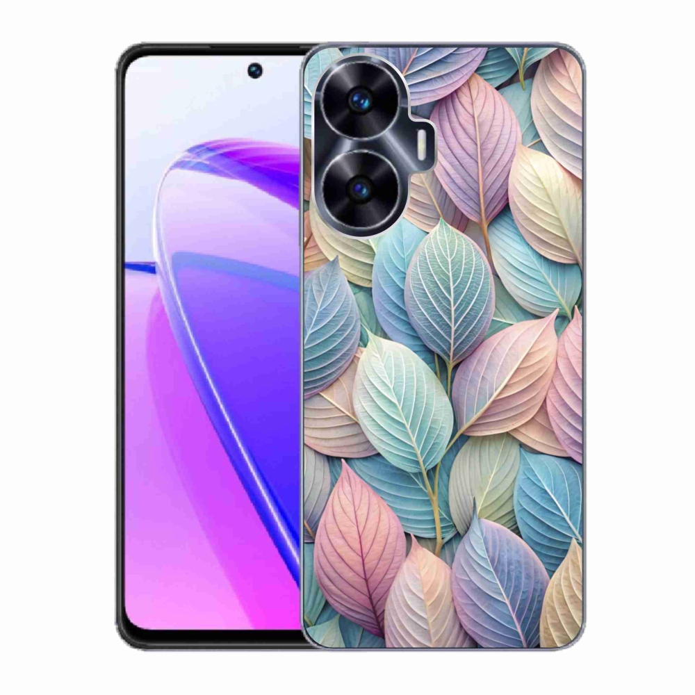 Gelový kryt mmCase na Realme C55 - pastelové listy
