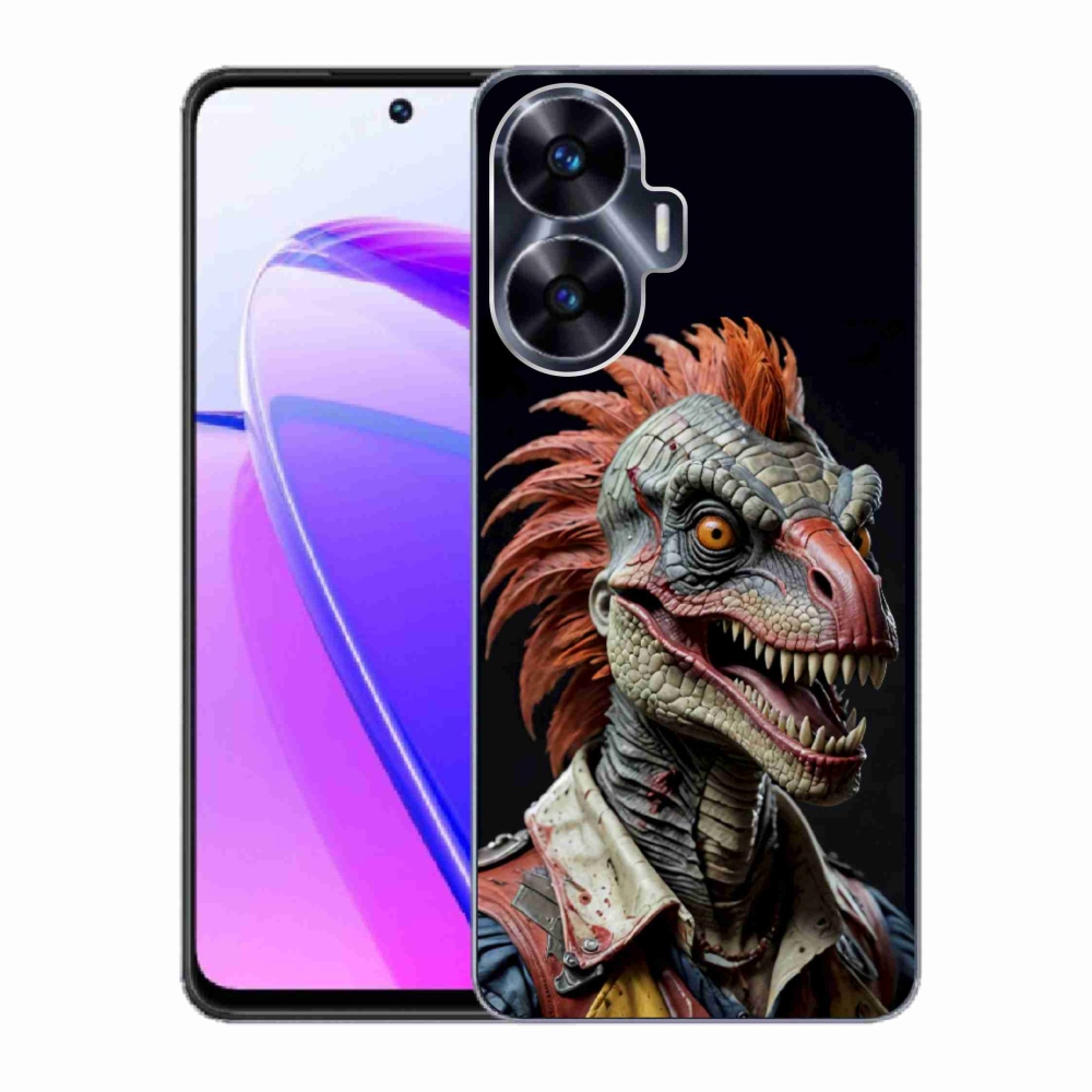 Gelový kryt mmCase na Realme C55 - punk dinosaurus