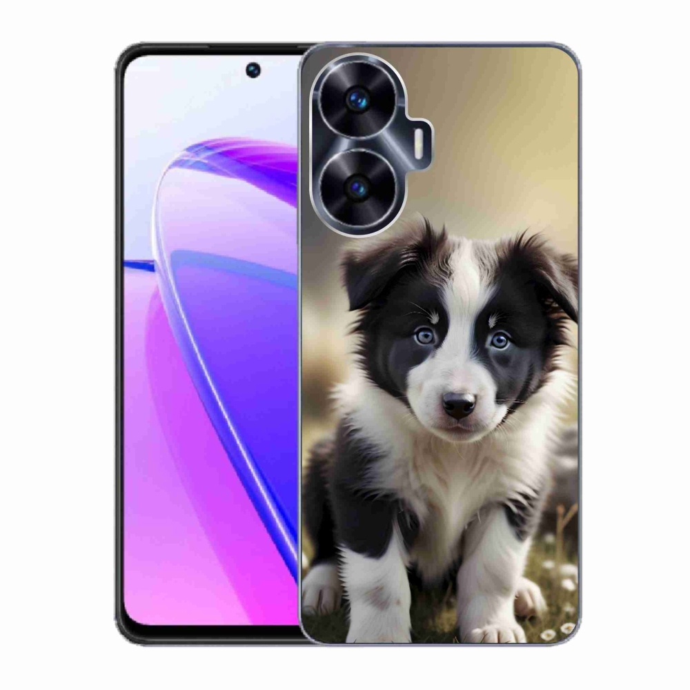 Gelový kryt mmCase na Realme C55 - roztomilá border kolie