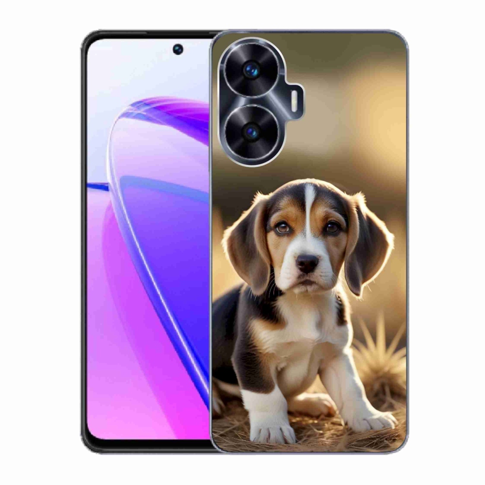 Gelový kryt mmCase na Realme C55 - roztomilý bígl