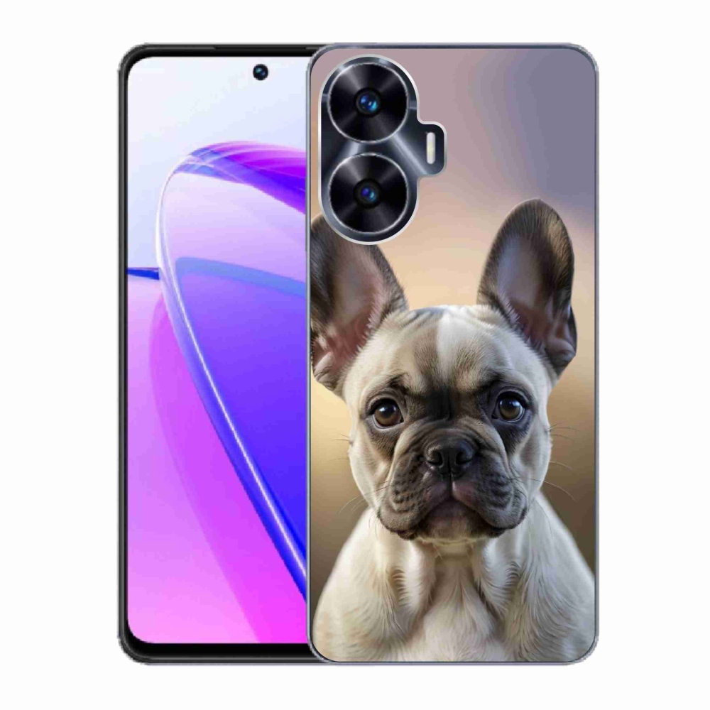 Gelový kryt mmCase na Realme C55 - roztomilý francouzský buldoček