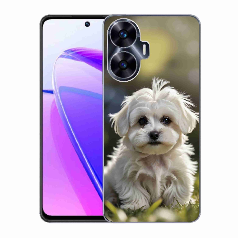 Gelový kryt mmCase na Realme C55 - roztomilý maltézský psík