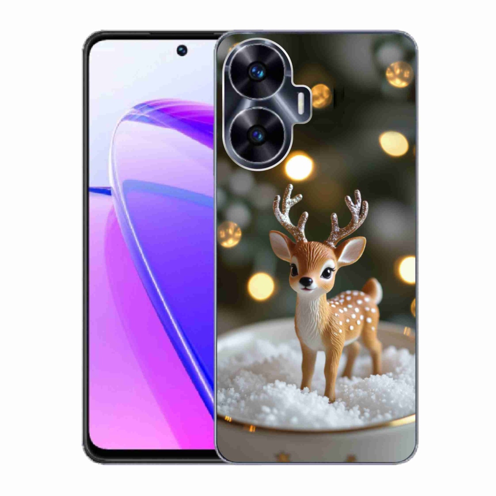 Gelový kryt mmCase na Realme C55 - roztomilý vánoční jelen